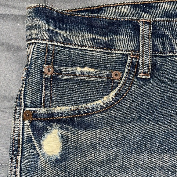 Free People Runaway Cutoff Exposed Button Fly Distressed Raw Hem Shorts Size 24 - Picture 8 of 11